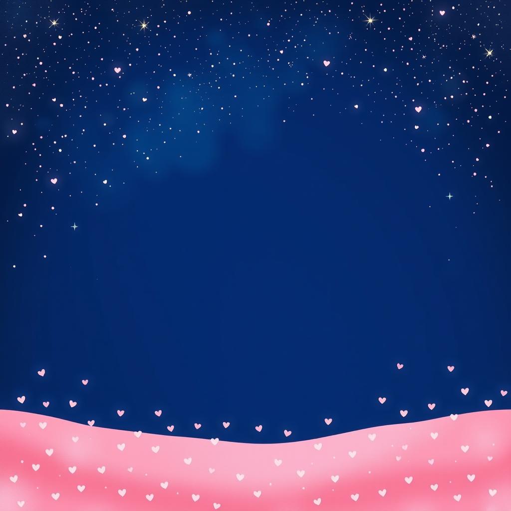 A mesmerizing book cover design featuring the upper part occupied by a deep dark blue sky scattered with tiny, twinkling stars