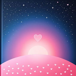 A mesmerizing book cover design featuring the upper part occupied by a deep dark blue sky scattered with tiny, twinkling stars