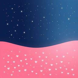 A captivating illustration featuring the upper half showcasing a deep dark blue sky adorned with tiny, shimmering stars scattered throughout, creating a calming and celestial atmosphere