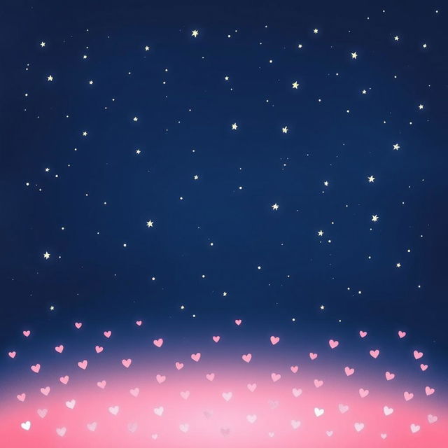 A captivating illustration featuring the upper half showcasing a deep dark blue sky adorned with tiny, shimmering stars scattered throughout, creating a calming and celestial atmosphere