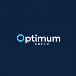 Design a unique and minimalist logo for "Optimum Group" that incorporates the blue color prominently
