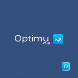 Design a unique and minimalist logo for "Optimum Group" that incorporates the blue color prominently