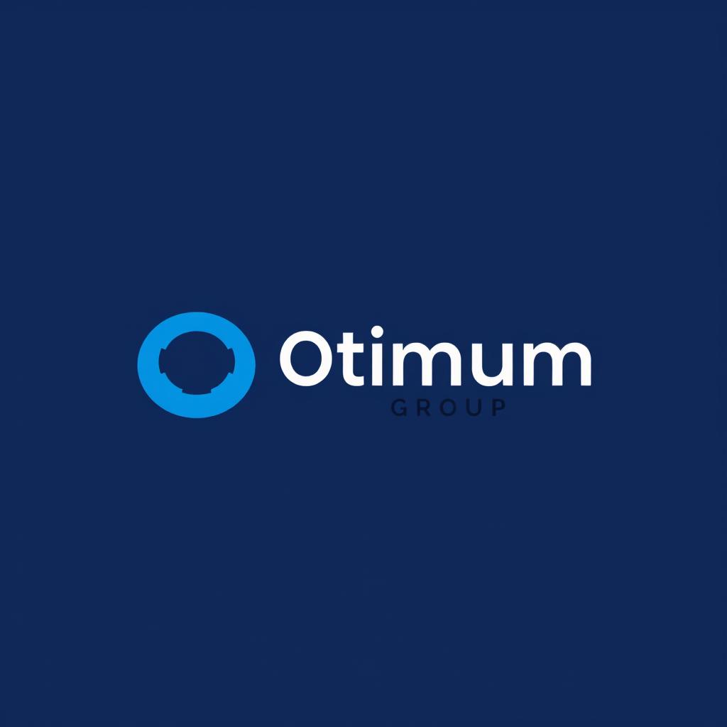 Design a unique and minimalist logo for "Optimum Group" that incorporates the blue color prominently