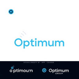 A unique and minimalist logo design for "Optimum Group" with the name "Optimum" prominently featured, allowing for standalone usage