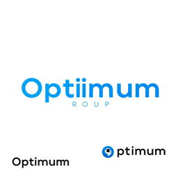 A unique and minimalist logo design for "Optimum Group" with the name "Optimum" prominently featured, allowing for standalone usage