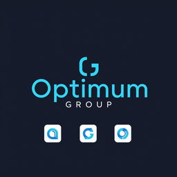 A unique and minimalist logo design for "Optimum Group" with the name "Optimum" prominently featured, allowing for standalone usage