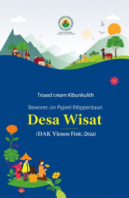 A professional and polished report cover page for a training program titled 'Laporan Akhir Pelatihan Desa Wisata - DAK Non Fisik Th