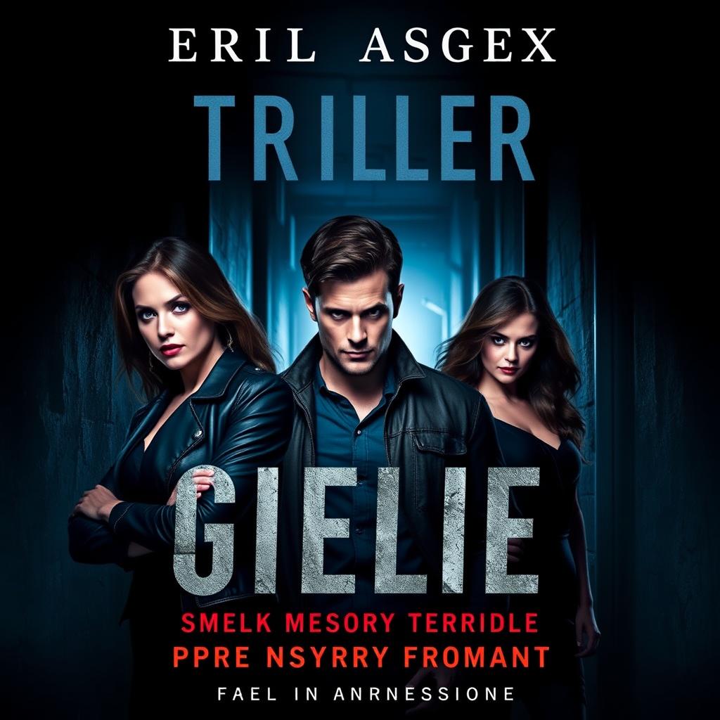 A striking book cover for a pure mystery thriller that merges suspense and dark romance