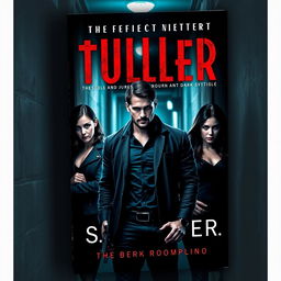 A striking book cover for a pure mystery thriller that merges suspense and dark romance