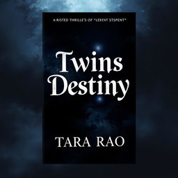 A book cover design for 'Twins Destiny' by Tara Rao, emphasizing pure mystery thriller, suspense, and dark romance