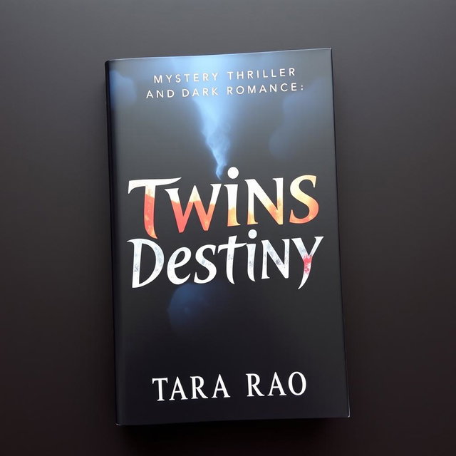 A book cover for 'Twins Destiny' by Tara Rao, featuring a dark and alluring design that embodies mystery thriller and dark romance