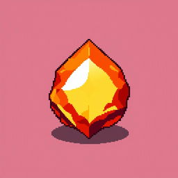A pixel art representation of a Fire Stone from Pokémon, designed in a 32x32 pixel format