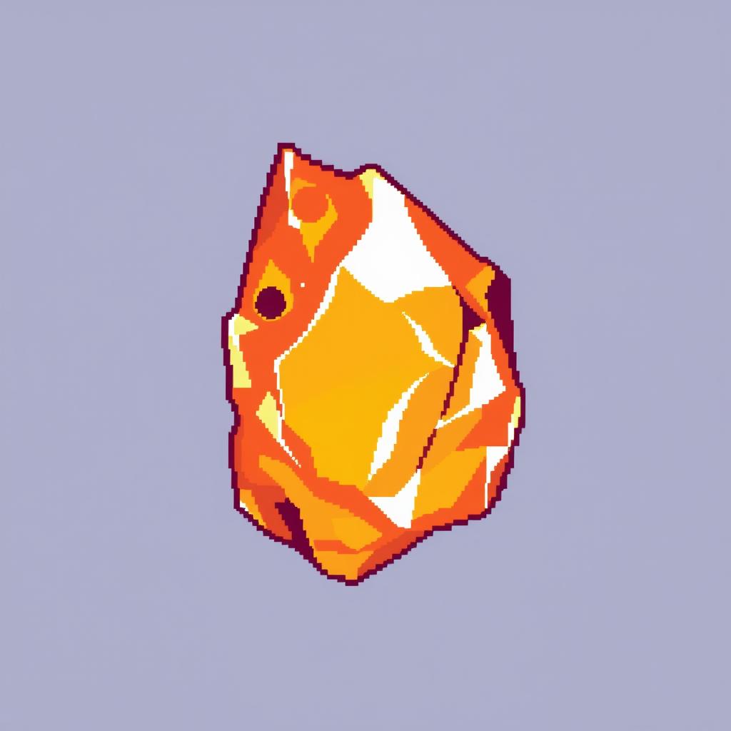 A pixel art representation of a Fire Stone from Pokémon, designed in a 32x32 pixel format