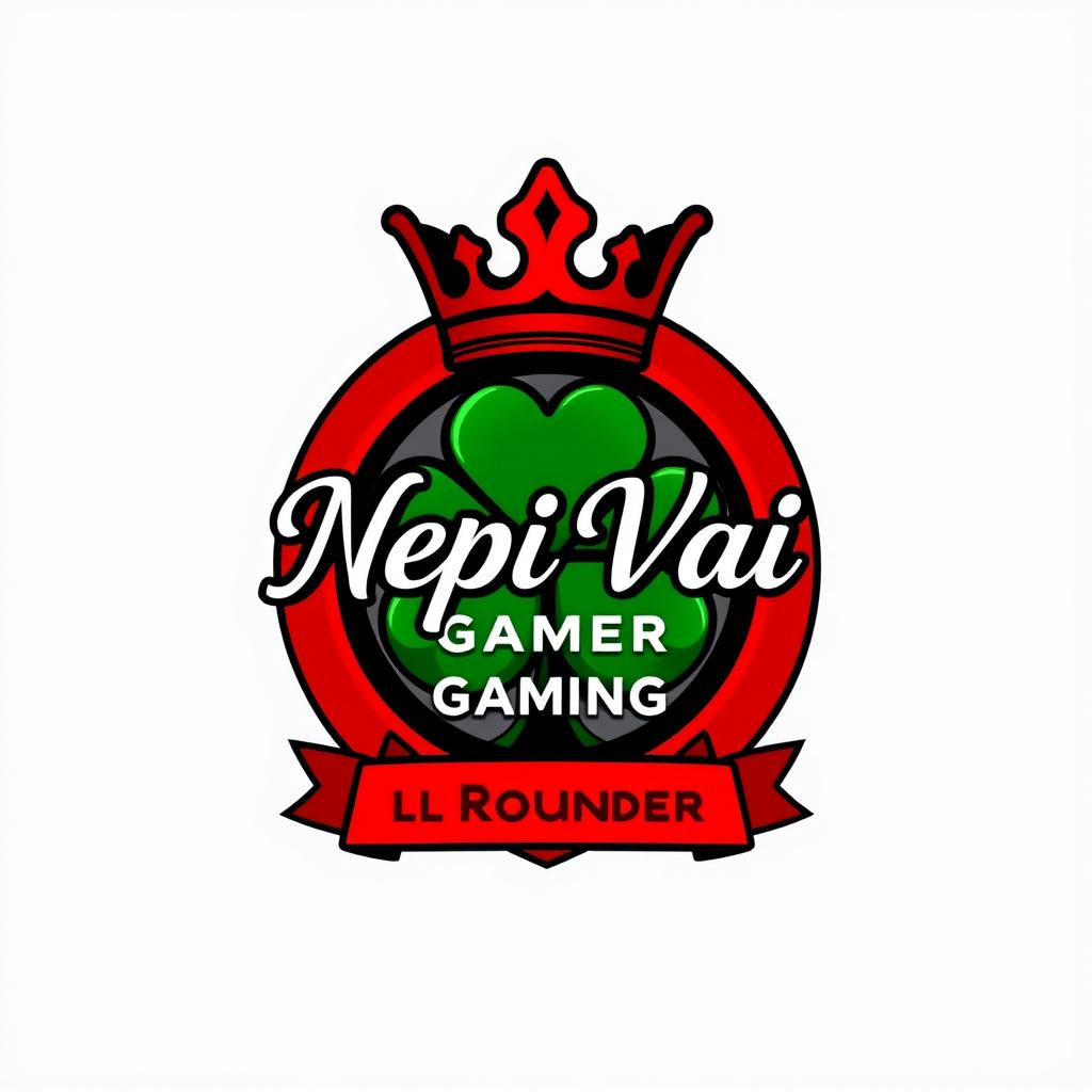 A digital logo for a Facebook ID featuring the username 'Nepi Vai gamer'