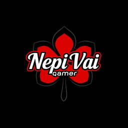 A stylish and modern digital logo for a Facebook ID featuring the username 'Nepi Vai gamer'