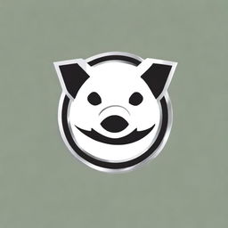 A high-quality emblem design featuring the earlier described futuristic pig head