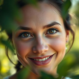A portrait of a person with striking eyes resembling the user’s, captured in bright daylight