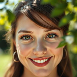 A portrait of a person with striking eyes resembling the user’s, captured in bright daylight