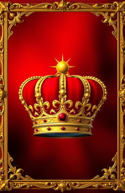 A color palette featuring rich reds and luxurious golds, elegantly framed in an ornate gold frame