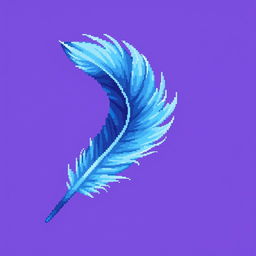 A pixel art representation of a feather, specifically designed in a 32x32 pixel format, capturing the classic retro style of Tibia