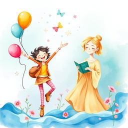 A whimsical and colorful illustration depicting the personalities of ENFP and INFP in a creative way