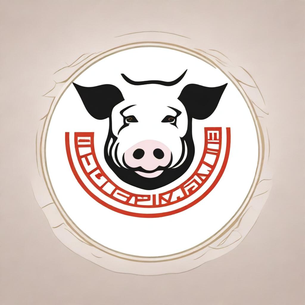 A top-quality crest design featuring the previously described futuristic pig head