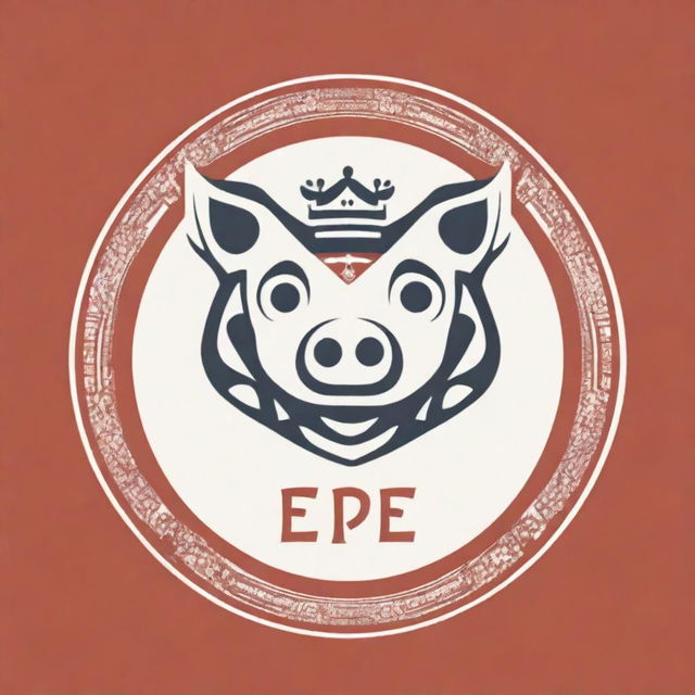 A top-quality crest design featuring the previously described futuristic pig head