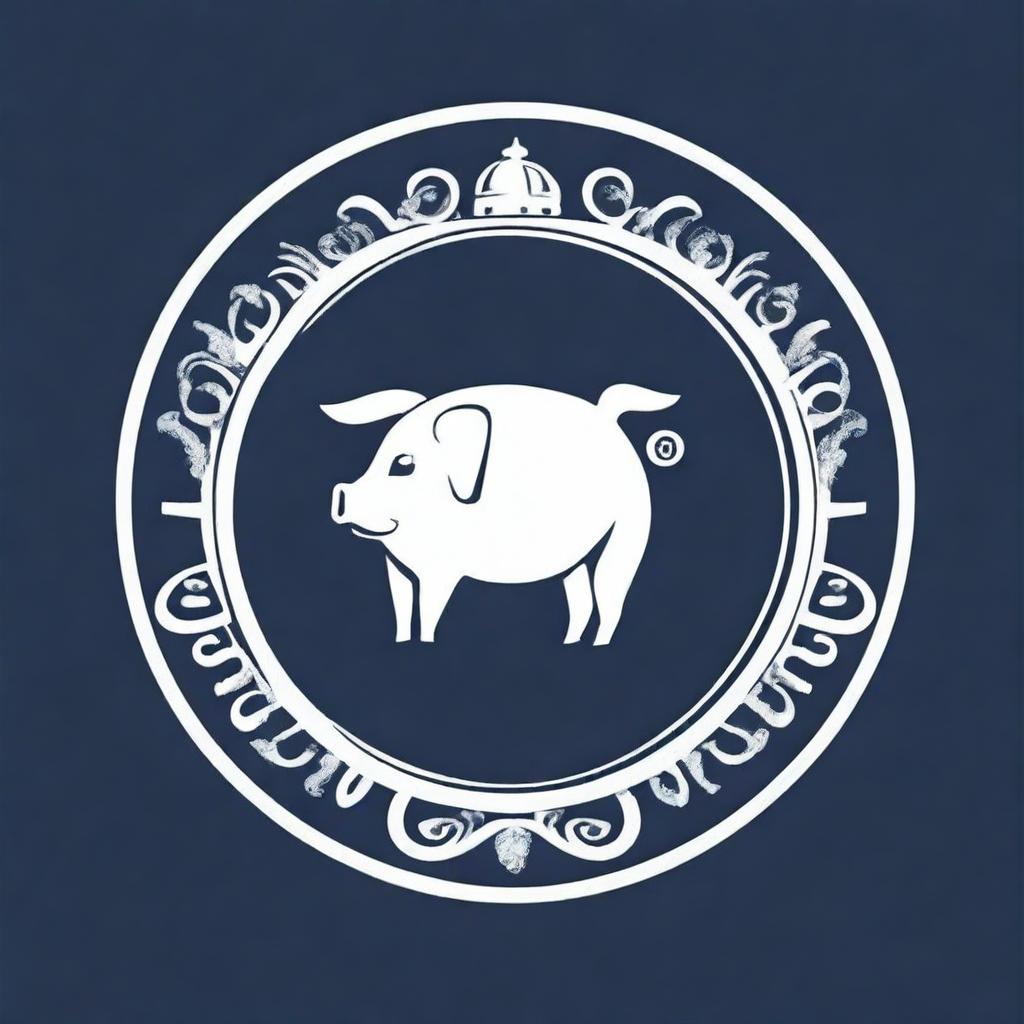 A superior quality crest design that incorporates the previously described futuristic pig head