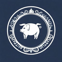 A superior quality crest design that incorporates the previously described futuristic pig head