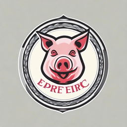 A superior quality crest design that incorporates the previously described futuristic pig head