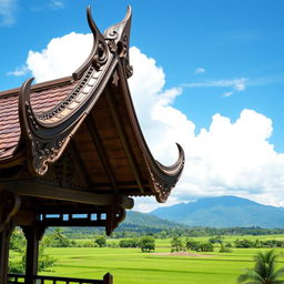A traditional limasan roof, showcasing the unique architecture of Indonesian vernacular buildings