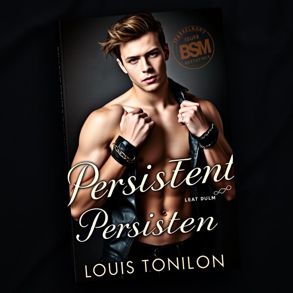 A captivating book cover design for 'Persistent' featuring Louis Tomlinson as the central figure