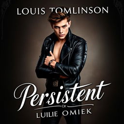 A captivating book cover design for 'Persistent' featuring Louis Tomlinson as the central figure