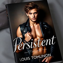 A captivating book cover design for 'Persistent' featuring Louis Tomlinson as the central figure