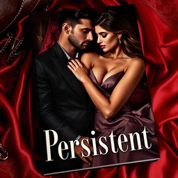 An elegant and evocative book cover for 'Persistent' that beautifully blends themes of BDSM and love