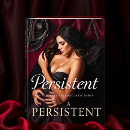 An elegant and evocative book cover for 'Persistent' that beautifully blends themes of BDSM and love