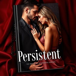 An elegant and evocative book cover for 'Persistent' that beautifully blends themes of BDSM and love