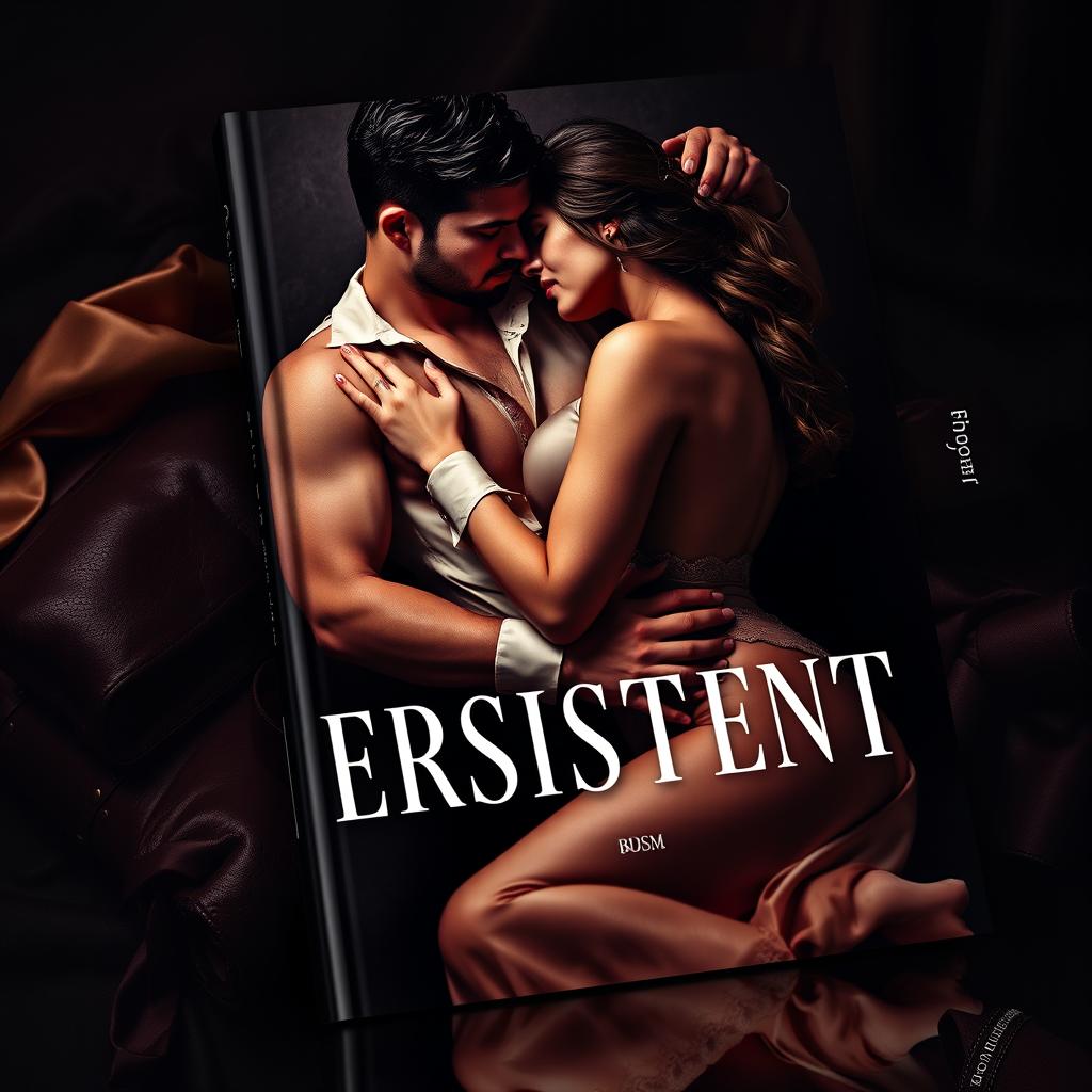 An artistic and captivating book cover design for 'Persistent' that blends the themes of BDSM and love in a visually stunning way