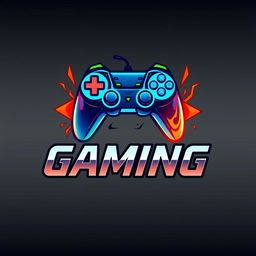 An energetic and modern gaming logo featuring a stylized game controller intertwined with futuristic elements