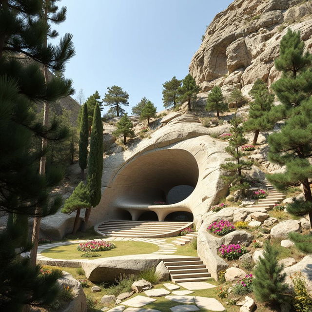 The tomb of an Iranian-Islamic hero, uniquely situated on the slopes of a mountain, carved into a rocky bed within a picturesque gorge