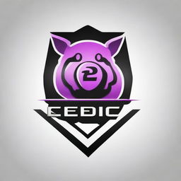 An emblem of highest quality digital art, blending the text 'EPIC' and a pig in a futuristic style