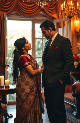 A romantic scene depicting the intense and passionate relationship between a Bengali girl and an Italian mafia don