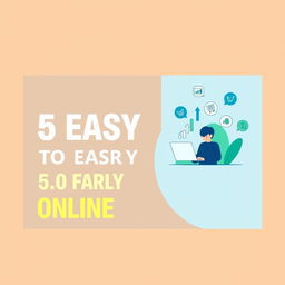 An Instagram carousel cover featuring the bold title '5 Easy Steps to Start Your Online Business'