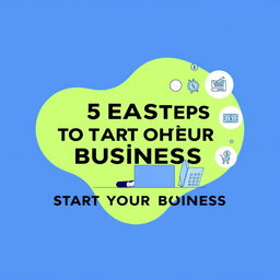An Instagram carousel cover featuring the bold title '5 Easy Steps to Start Your Online Business'