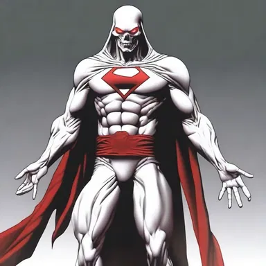 The superhero character, Deadman, is depicted as an acephalous ghost with incredible powers.