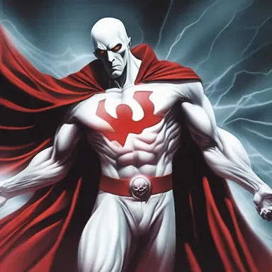 The superhero character, Deadman, is depicted as an acephalous ghost with incredible powers.