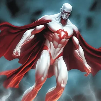 The superhero character, Deadman, is depicted as an acephalous ghost with incredible powers.