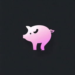 A digital art representation of a futuristic pig emblem