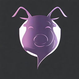 A digital art representation of a futuristic pig emblem