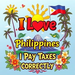A vibrant and colorful poster celebrating the love for the Philippines
